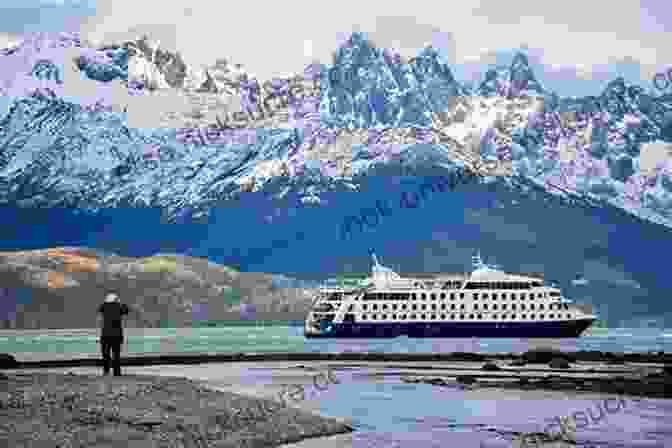 A Cruise Boat Navigating Through A Patagonian Fjord, Surrounded By Snow Capped Mountains And Towering Cliffs. Beyond The Pampas: In Search Of Patagonia