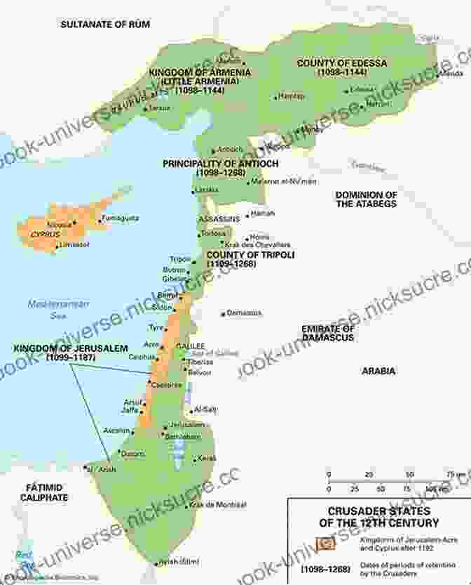A Map Of The Crusader Kingdom Of Jerusalem, Showing The Major Cities And Fortifications. The Leper King And His Heirs: Baldwin IV And The Crusader Kingdom Of Jerusalem