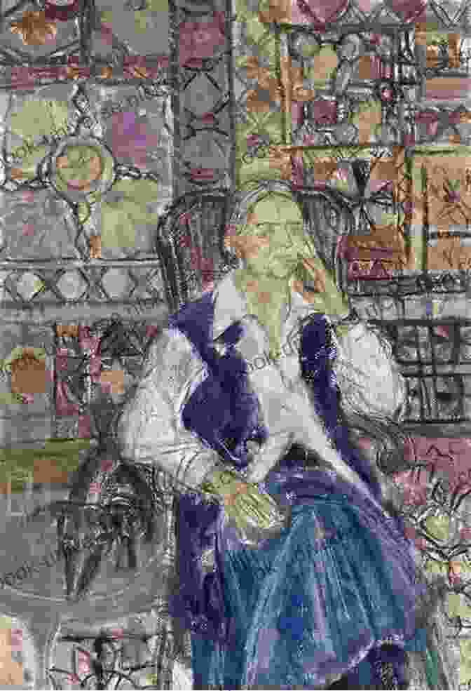 A Self Portrait Of Doris Lessing, An Elderly Woman With White Hair, Wearing A Blue Dress And Holding A Branch Of Blooming Dogwood Flowers. She Is Seated In A Chair, Her Face Turned Slightly To The Side, And Her Expression Is Pensive And Introspective. Self Portrait With Dogwood Doris Lessing