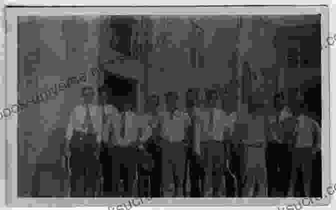 A Vintage Black And White Photograph Of A Group Of Men Standing In Front Of A Building, Some Of Them Holding Weapons; The Caption Reads, 'Blood On The Risers: A True Crime Account Of The Notorious Chicago Bookies' Blood On The Risers: An Airborne Soldier S Thirty Five Months In Vietnam