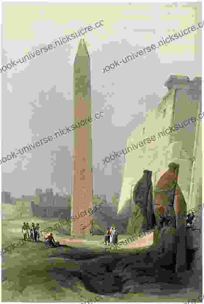 An Illustration Of An Obelisk Rising Out Of The Desert Sands, With A Man Standing Beside It Holding A Magnifying Glass. The Obelisk And The Englishman: The Pioneering Discoveries Of Egyptologist William Bankes